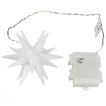 Artikel LED stjerne udvendig hvidt lys stjerne batteri Ø12cm H66cm