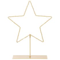 Artikel Stjerne med 50 LED'er, metalborddekoration, batteridrevet, til indendørs brug, 33 cm