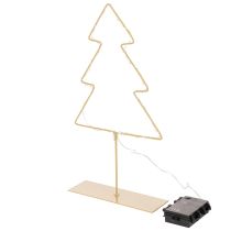 Artikel Juletræssilhuet med 60 varmt hvide LED'er til indendørs borddekoration, 37 cm