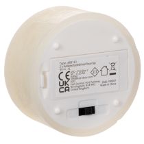 Artikel LED fyrfadslys, varm hvid, flimrende effekt og timer, ægte voks, batteridrevet, 7 cm, 2 stk.