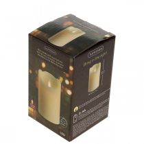 Artikel LED stearinlys voks søjle lys varm hvid Ø7,5cm H12,5cm