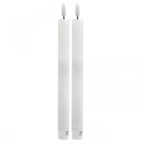 LED stearinlys bordlys varm hvid til batteri Ø2cm 24cm 2stk