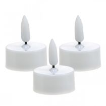 Varme hvide LED fyrfadslys Flammeeffekt LED-lys Kunstige stearinlys Ø3,6 cm Sæt med 6 stk.