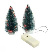 LED juletræ mini kunstig til batteri 16cm 2stk