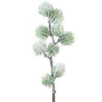 Kunstig lærkegren grøn dekorativ gren sneklædt L25cm