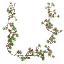 Artikel Kunstig lærketræsgirlande med kogler og nålegrene, 120 cm