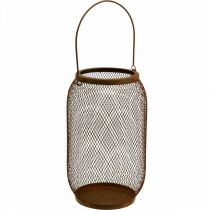 Artikel Dekorativ lanterne med håndtag metal rust look Ø17cm H28,5cm