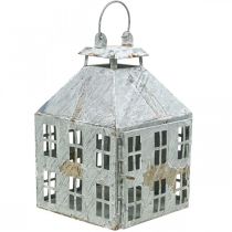 Artikel Vintage dekorativ lanterne metal lys hus hvid rust H35cm