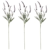 Artikel Lavendel dekoration med blomster kunstig blomst på lang stilk 82cm 3 stk