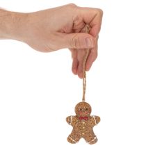Artikel Dekorative hængende ornamenter, kunstige honningkagefigurer, 7 cm, 3 stk.