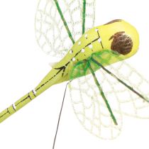 Artikel Dragonfly dekoration på tråd sommer gul lilla 8x8cm 12 stk