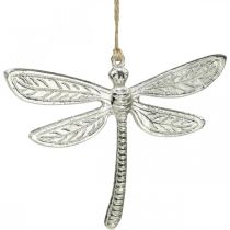 Dragonfly lavet af metal, sommerdekoration, dekorativ guldsmede til ophængning af sølv B12,5cm