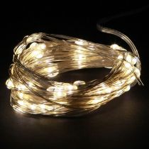 Artikel Lyskæder 50 mikro-LED&#39;er med varm hvid timer til batteri 6 stk.