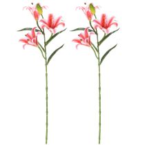 Artikel Kunstig lilje til stilfuld stuedekoration og realistisk udseende, 67 cm, 2 stk.