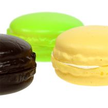Artikel Dekorative macaron marengs kager, farverige assorterede. 5 cm 8 stk