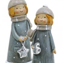 Artikel Dekorationsfigurer vinter børnefigurer piger H14,5cm 2stk