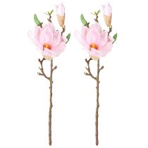 Artikel Magnolia Pink Kunstig Blomst Kunstig Blomstergren H40cm 2stk