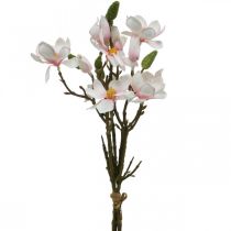 Kunstige magnoliagrene Lyserøde kunstige blomster H40cm 4 stk i bundt
