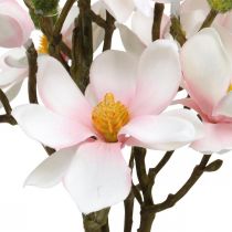 Kunstige magnoliagrene Lyserøde kunstige blomster H40cm 4 stk i bundt
