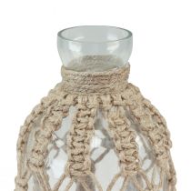 Artikel Makrame flaske glas dekorativ vase naturjute Ø10,5cm H26cm