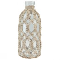Artikel Makrame flaske glas dekorativ vase naturjute Ø10,5cm H26cm