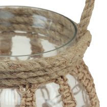 Artikel Makrame glas dekorativ hængende dekoration glasgryde klar Ø16cm H29cm