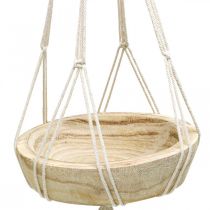 Makrame hængekurv boho stil dekorativ skål Ø23cm H90cm