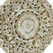 Mandala at placere, blomsterdekoration i træ, borddekoration, sommerdekoration shabby chic natur H39,5cm Ø30cm