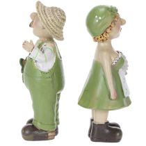 Artikel Dekorative figurer af et landmandspar, sjov stue og sommerdekoration til indendørs brug, 17 cm, 2 stk.