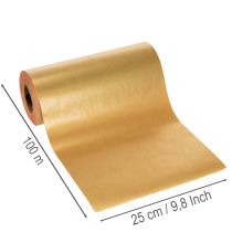 Artikel Manchetpapirrulle, guld/rød, 25 cm x 100 m, blomsterartikler