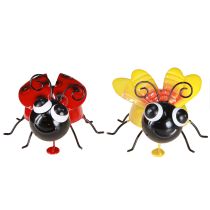 Artikel Ladybug Bee Metal Dekoration med Magnet Assorted 9,5cm 2stk
