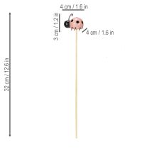 Artikel Mariehøne dekorative figurer til urtepotter og blomsterarrangementer til forårsdekoration, 32 cm, 16 stk.