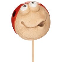 Artikel Mariehøne havepæle, dekorativ blikfang til havedekoration, 25 cm, 4 stk.