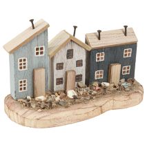 Artikel Maritime dekorative huse træfiskerleje blå hvid 26×16×10cm