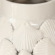 Artikel Maritim Dekorationsvase Metal Vase Skaller Grå Hvid Ø24cm H31,5cm