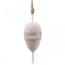 Maritim dekorationsbøje, hængende dekorationsbøje “Beach” 27×8,5cm