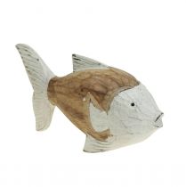 Maritim dekoration fisk træ træfisk shabby chic 17×8cm