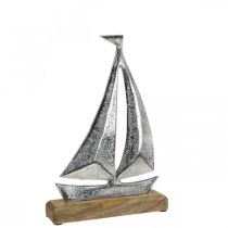 Maritim dekoration, dekorativt sejlbådsmetal, dekorativt skib H16,5cm