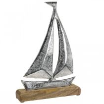 Maritim dekoration, dekorativt sejlbådsmetal, dekorativt skib H26cm