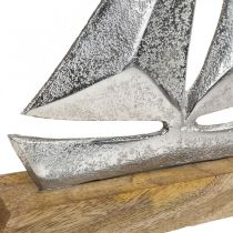 Maritim dekoration, dekorativt sejlbådsmetal, dekorativt skib H16,5cm