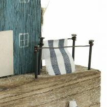Maritim trædekoration havnepromenade Shabby Chic H25,5cm