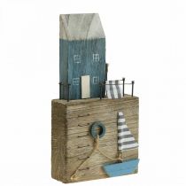 Artikel Maritim trædekoration havnepromenade Shabby Chic H25,5cm