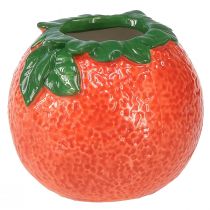 Middelhavs dekorativ orange vase urtepotte keramik Ø9cm