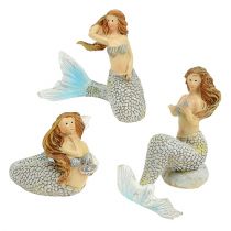 Artikel Dekorativ figur havfrue blå 6cm - 9,5 cm 3stk