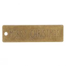 Artikel Merry Christmas Christmas vedhæng metal 7x2cm 6 stk