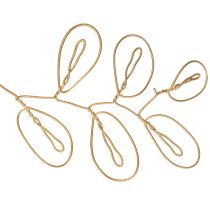 Artikel Metal blomsterdekorationsguirlande, tråd til blomsterkrans, sommerdekoration, vægdekoration, guld, 110 cm