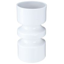 Artikel Metal blomstervase i cremehvid emalje Ø9cm H17,5cm