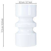 Artikel Metal blomstervase i cremehvid emalje Ø9cm H17,5cm