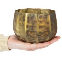 Artikel Dekorativ urtepotte i metal, messing, Ø22/18/14 cm, sæt med 3