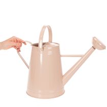 Artikel Dekorativ vandkande i metal, sandfarvet vintage design, til planter og tørrede blomster, 50×22,5×39 cm